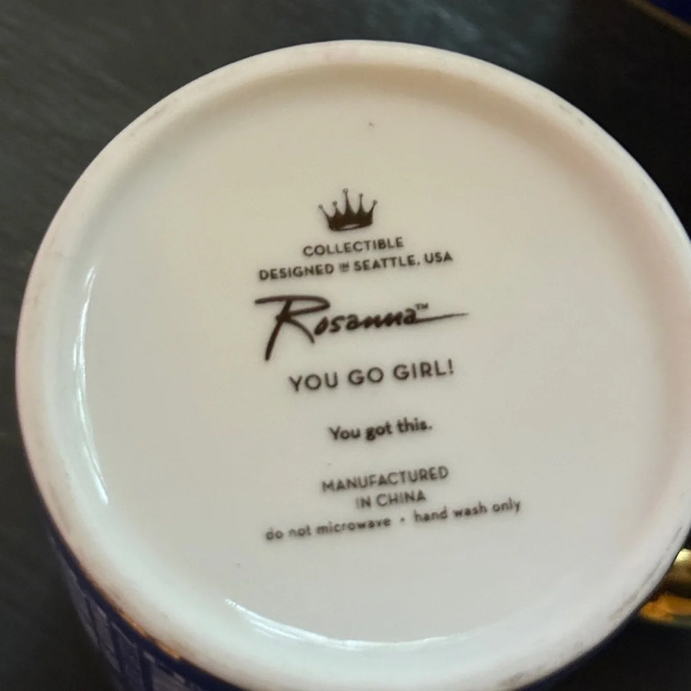 Hallmark 4 1/2” Blue & Gold Inspirational “You Go Girl”Mug